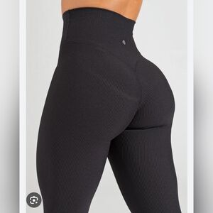 Buffbunny Material Girl Ribbed Legging - Onyx Black, Size XL, NWOT